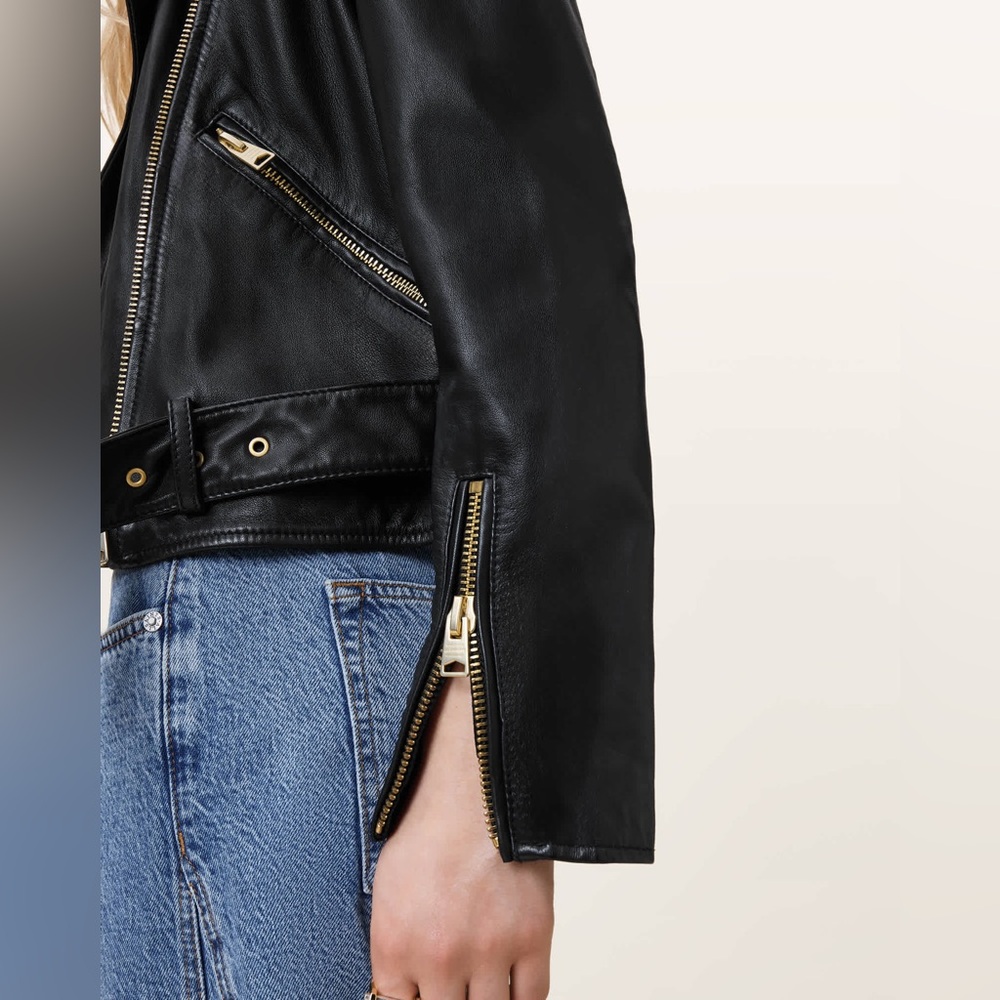 AllSaints BALFERN LEATHER BIKER JACKET - Picture 3 of 16